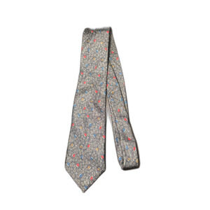 Christian Dior 100% Silk Tie Gray Paisley Abstract Pattern Necktie 3.25” x 58”